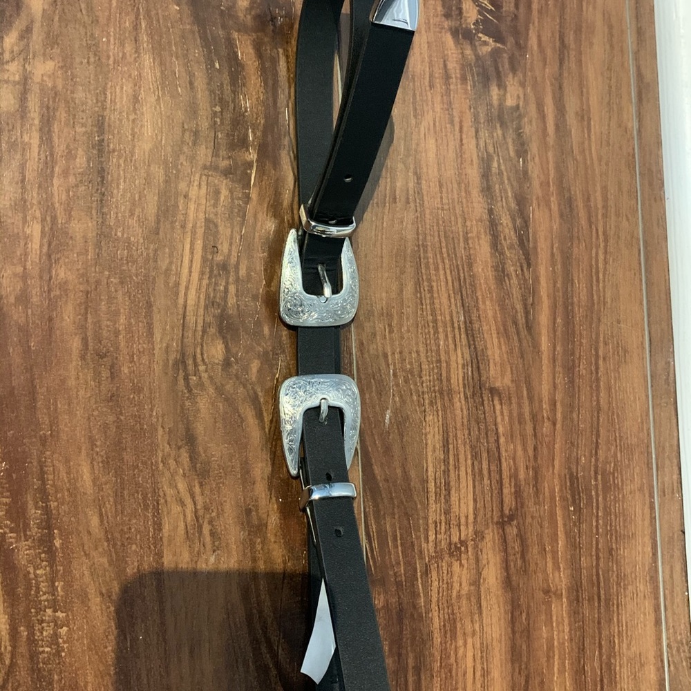 Black and silver belt